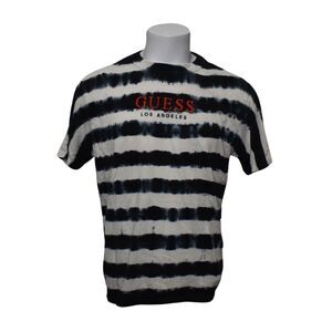 Guess Tie Dye Stripe Short Sleeve Tee White Blue Pacsun Oversized Boxy Small